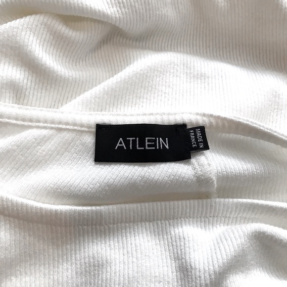 ATLEIN Paris Asymmetric Gathered Ribbed Stretch Viscose T-Shirt - Picture 5 of 8